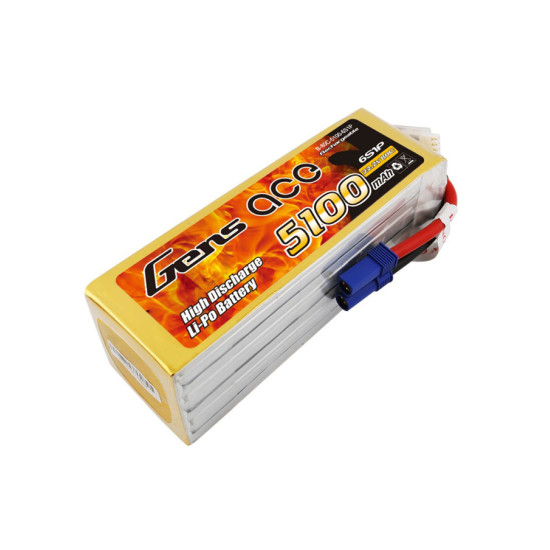 Gens Ace 22.2V 5100 mah 6S 80C FPV Lipo Battery