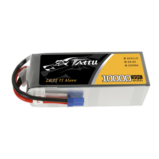 GensAce Tattu 10000 mAh 22.2V 30C 6S1P Lipo Battery XT90 AS