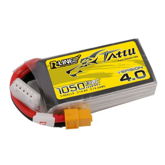 Tattu R-Line Version 4.0 1050mAh 4S 130C Lipo Battery Pack